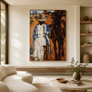 Vintage Americana Art | Pastoral Bull Scene