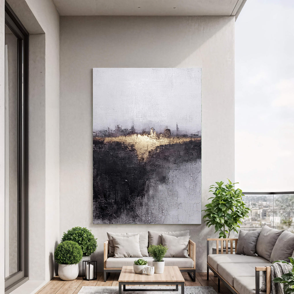 Contemporary Luxe Art | Gilded Skyline Glow