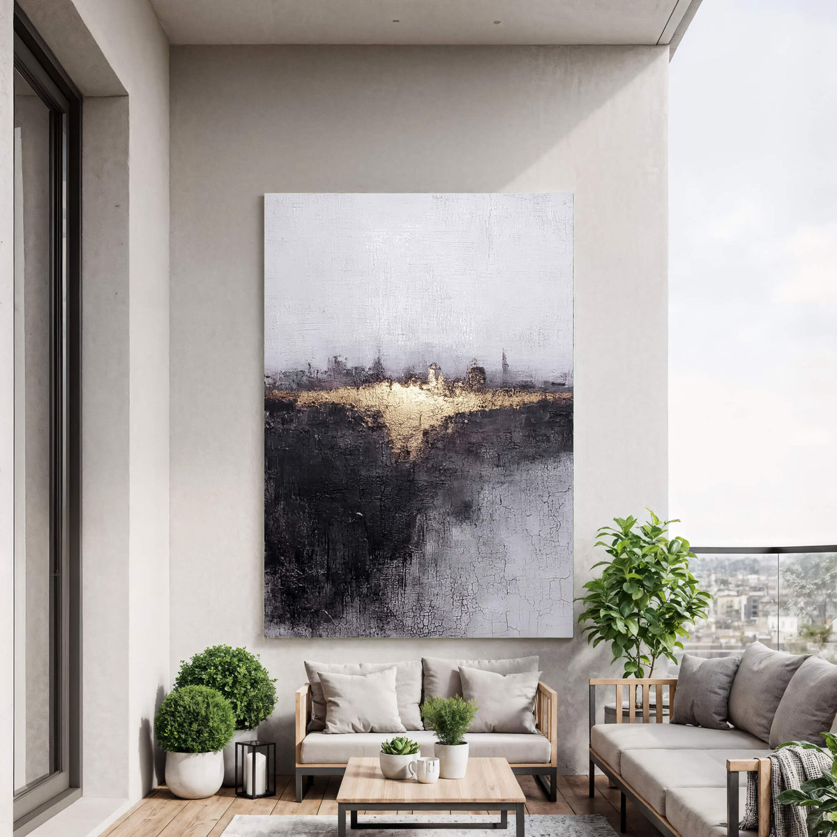 Contemporary Luxe Art | Gilded Skyline Glow