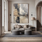 Wabi-Sabi Art | Weathered Grid Wash