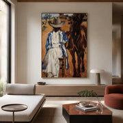 Vintage Americana Art | Pastoral Bull Scene