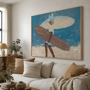 Vintage Americana Art | Twin Board Surfer