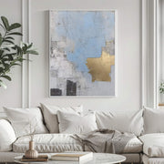Contemporary Luxe Art | Gilded Blue Collage