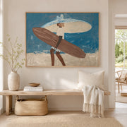 Vintage Americana Art | Twin Board Surfer