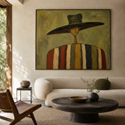 Vintage Americana Art | Silent Nomad In Earth Stripes