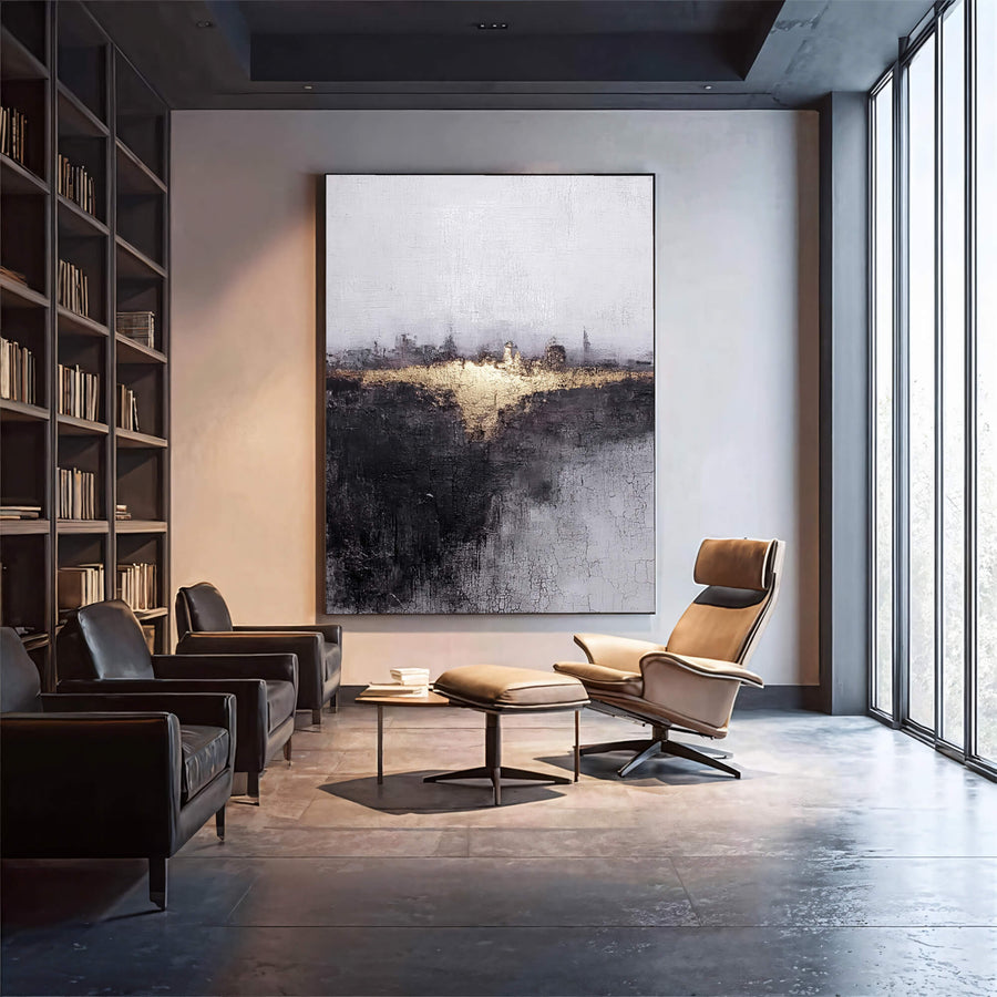 Contemporary Luxe Art | Gilded Skyline Glow