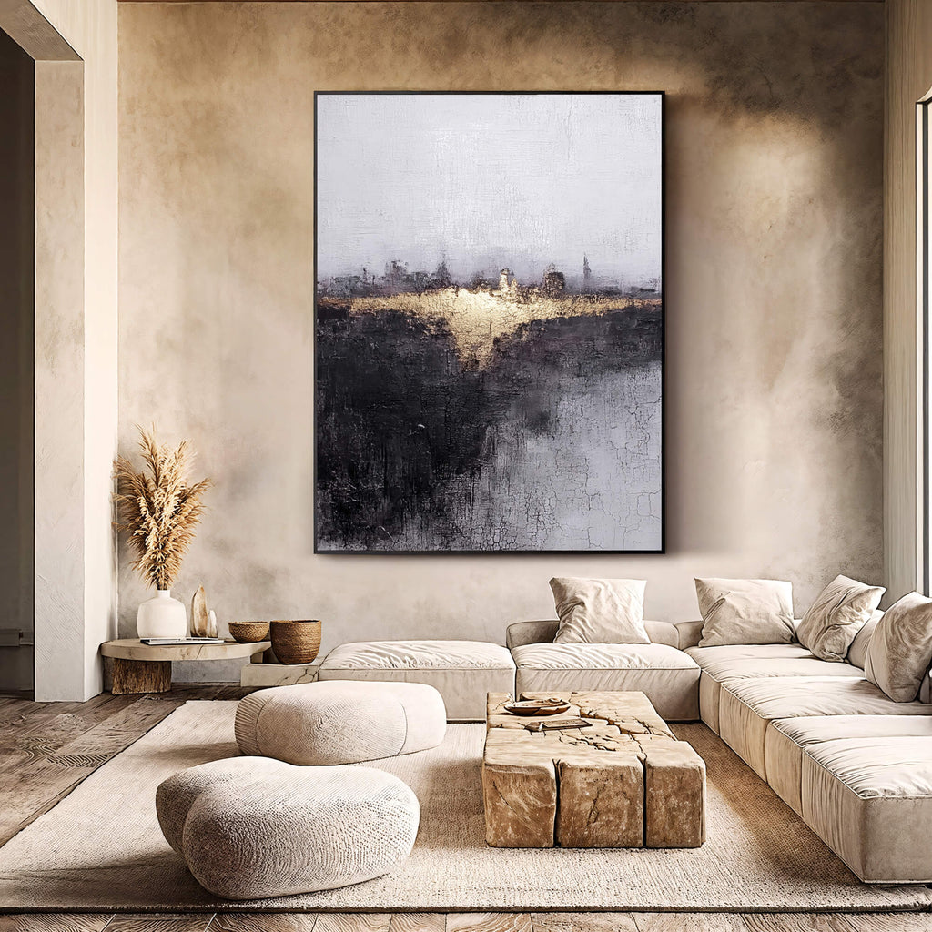 Contemporary Luxe Art | Gilded Skyline Glow