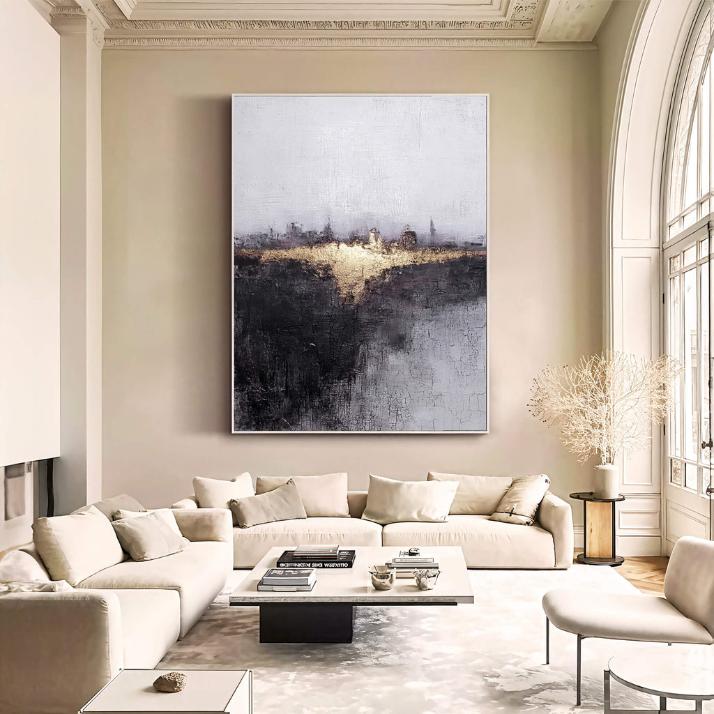 Contemporary Luxe Art | Gilded Skyline Glow