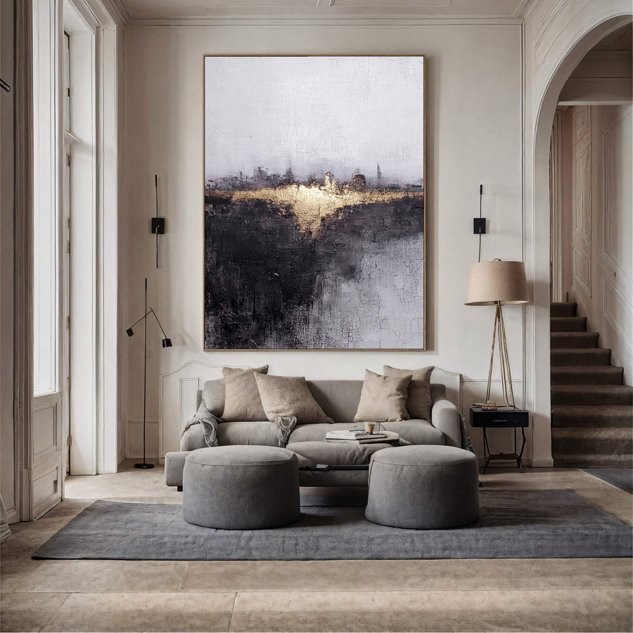Contemporary Luxe Art | Gilded Skyline Glow