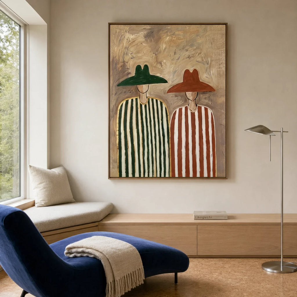 Vintage Americana Art | Two Wanderers In Stripes