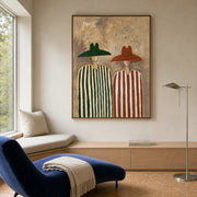 Vintage Americana Art | Two Wanderers In Stripes