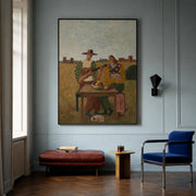 Vintage Americana Art | Prairie Folk Guitar Serenade
