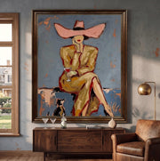 Vintage Americana Art | Western Lady’s Sip
