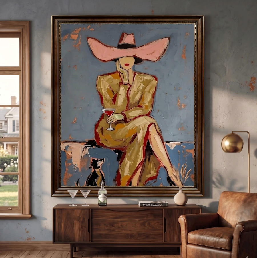 Vintage Americana Art | Western Lady’s Sip