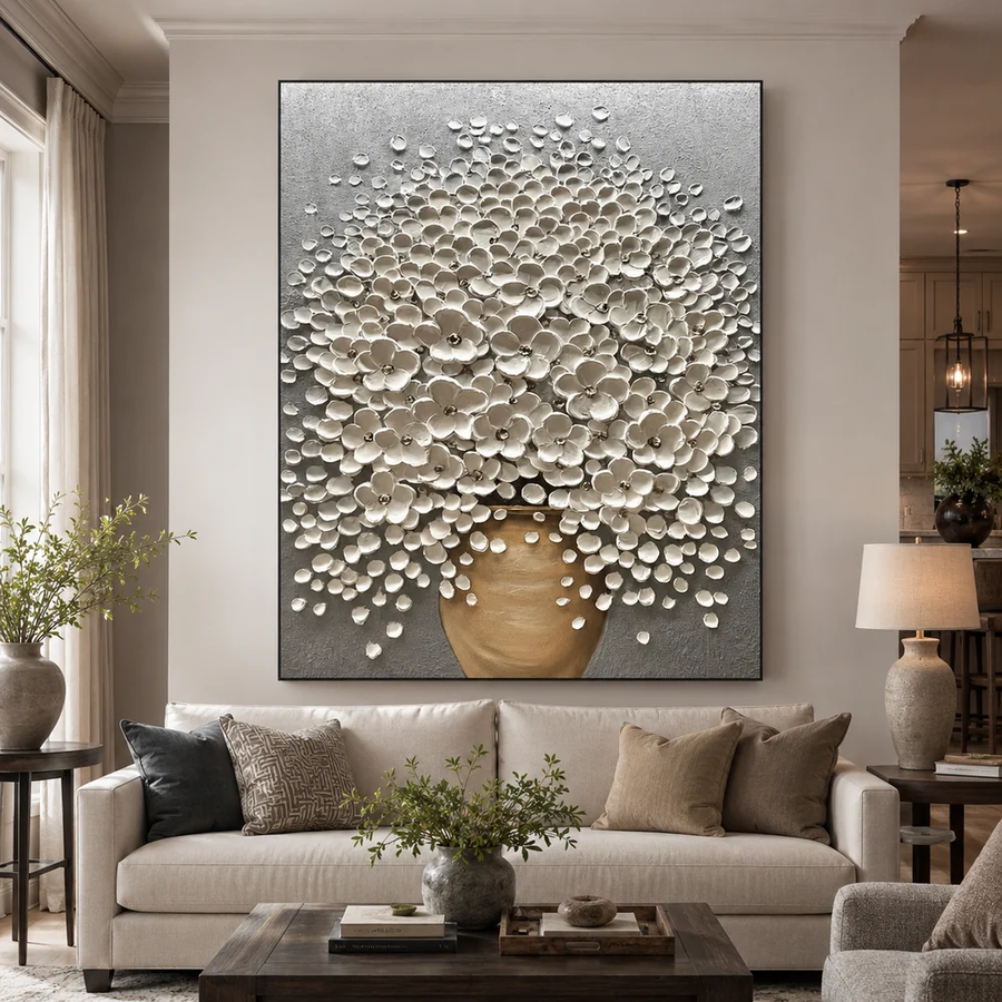 3D-Textured Art｜Luxury 3D Blossom Wall Painting