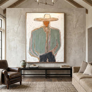 Vintage Americana Art | Minimal Cowboy Figure