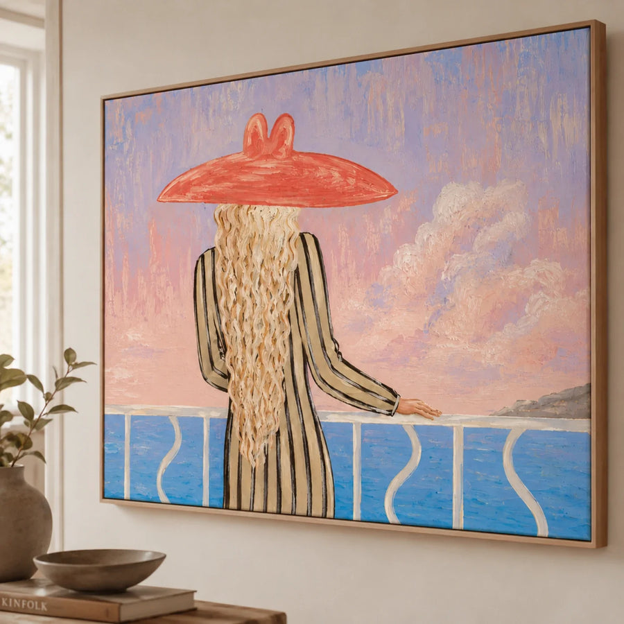 Vintage Americana Art | Blush Sea Gaze
