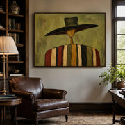 Vintage Americana Art | Silent Nomad In Earth Stripes