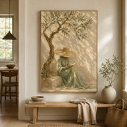 Vintage Americana Art | Beach Surfer Lady