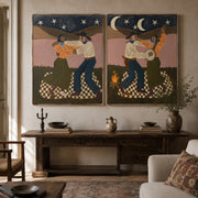 Vintage Americana Art | Starry Campfire Duet