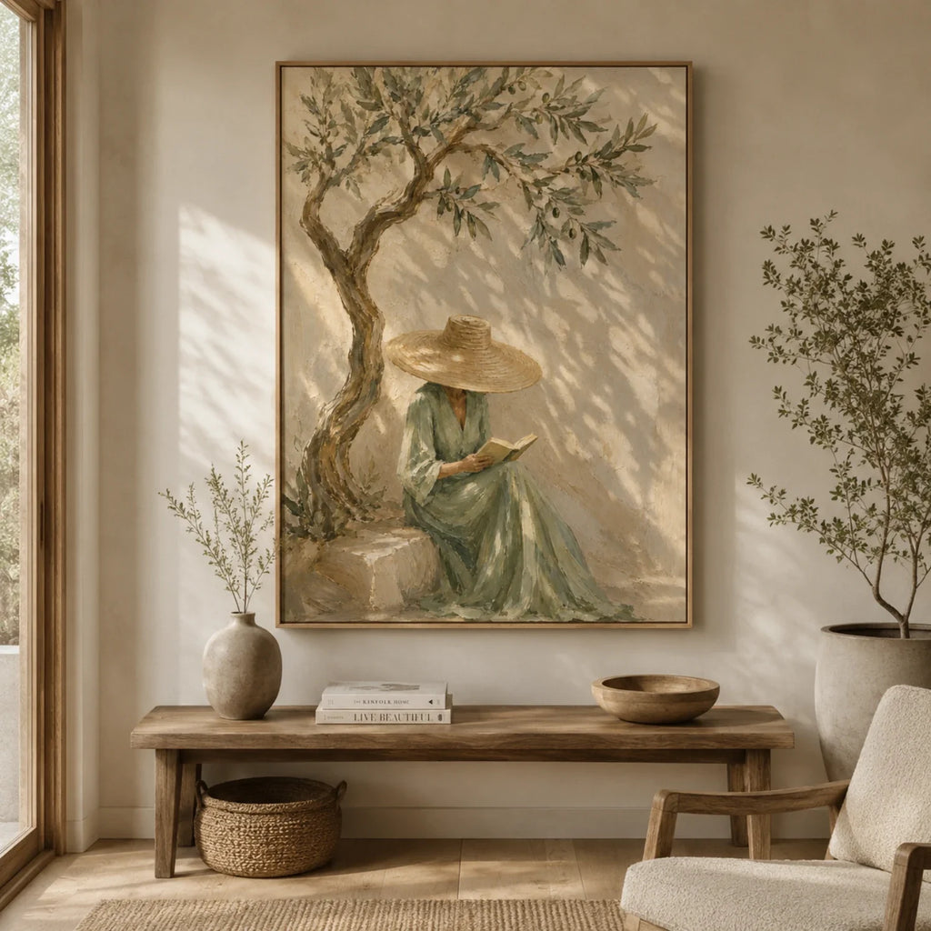 Vintage Americana Art | Beach Surfer Lady