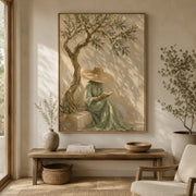 Vintage Americana Art | Beach Surfer Lady