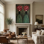 Surreal Art | Crimson Floral Sisters