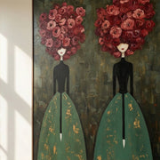 Surreal Art | Crimson Floral Sisters