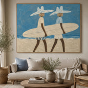 Vintage Americana Art | Coastal Cowboy Surfers