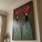 Surreal Art | Crimson Floral Sisters