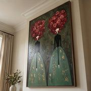 Surreal Art | Crimson Floral Sisters