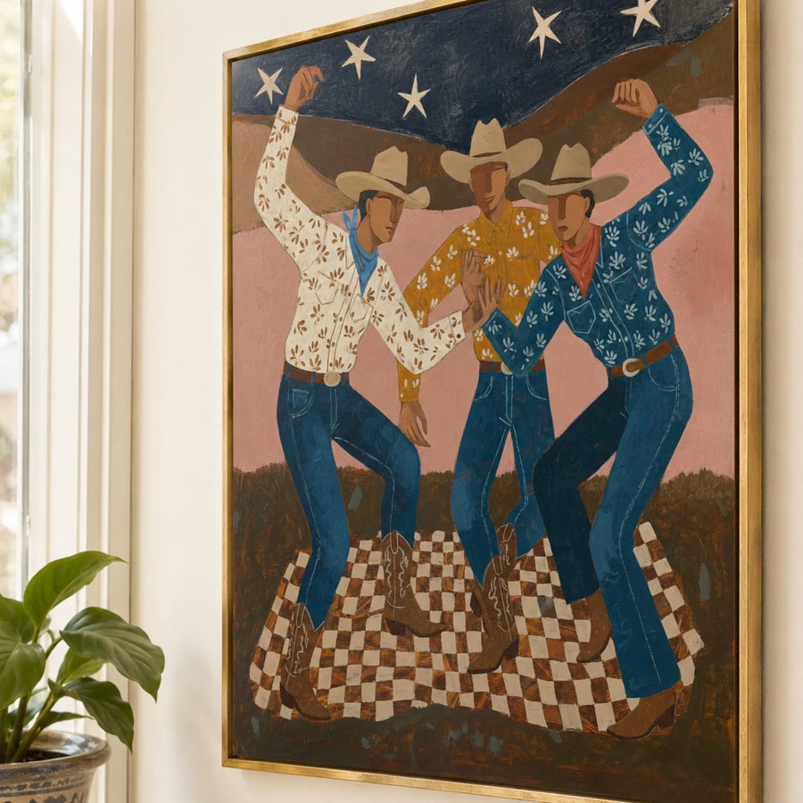 Vintage Americana Art | Cowboy Trio
