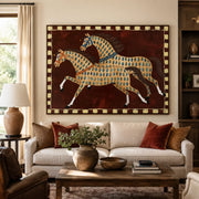Vintage Americana Art | Two Painted Horses