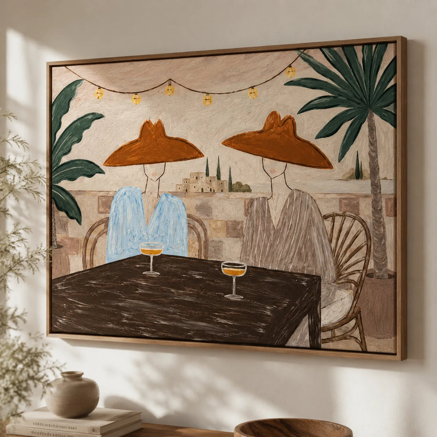 Vintage Americana Art | Terrace Wine Duet