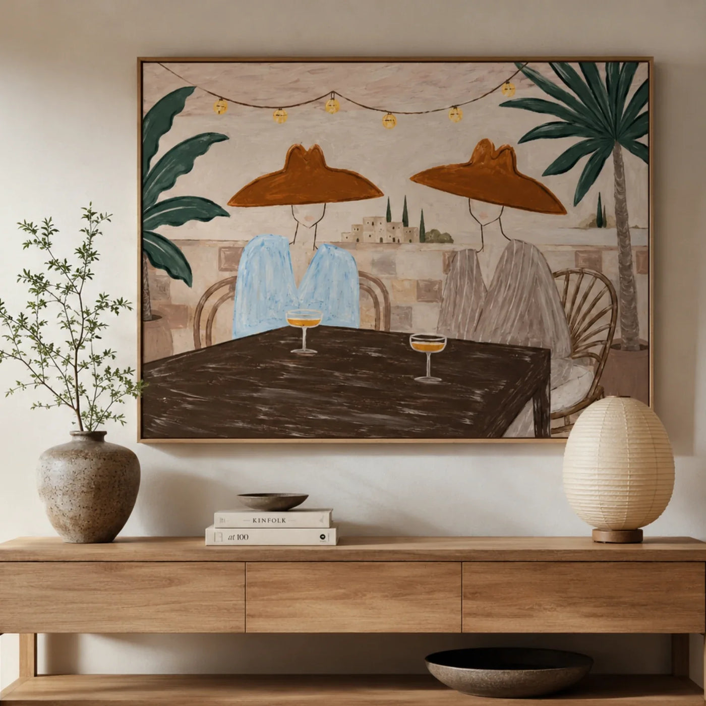 Vintage Americana Art | Terrace Wine Duet