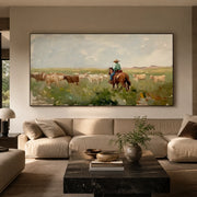 Vintage Americana Art | Grassland Herding