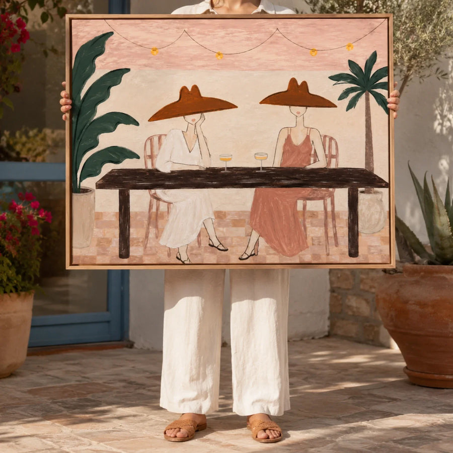 Vintage Americana Art | Patio Sunset Sip
