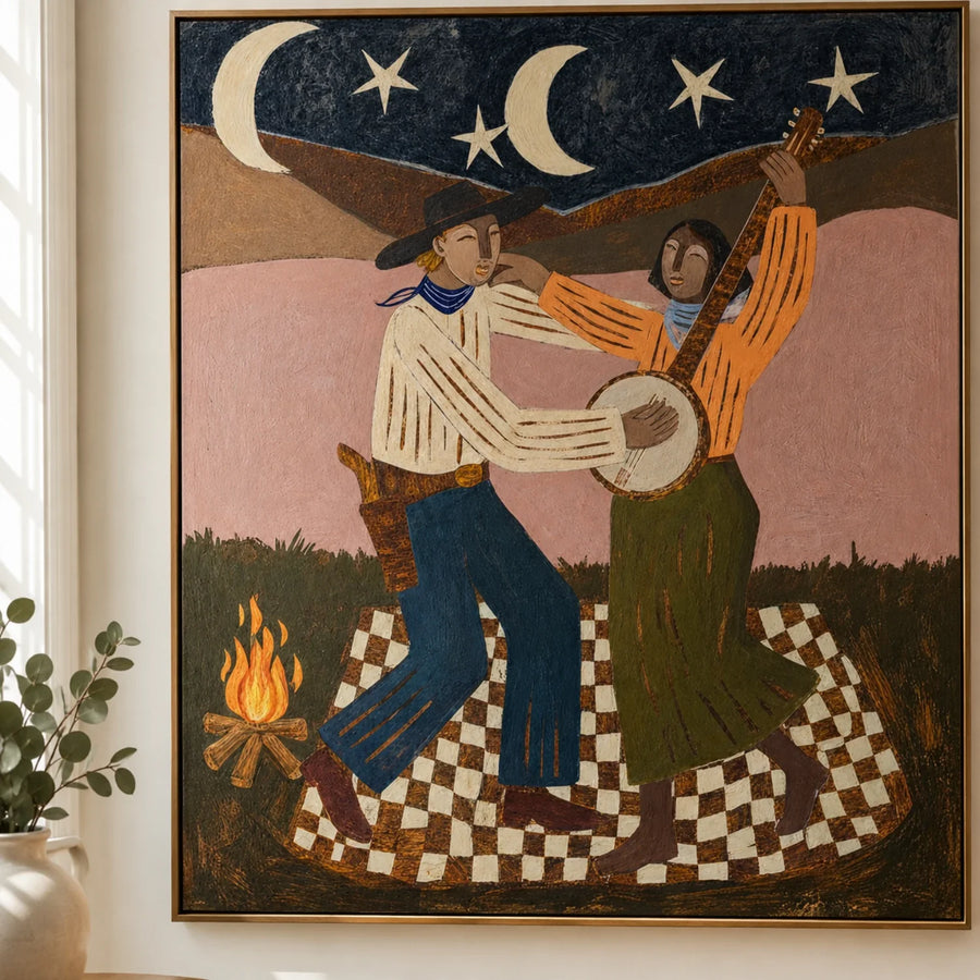 Vintage Americana Art | Campfire Dance