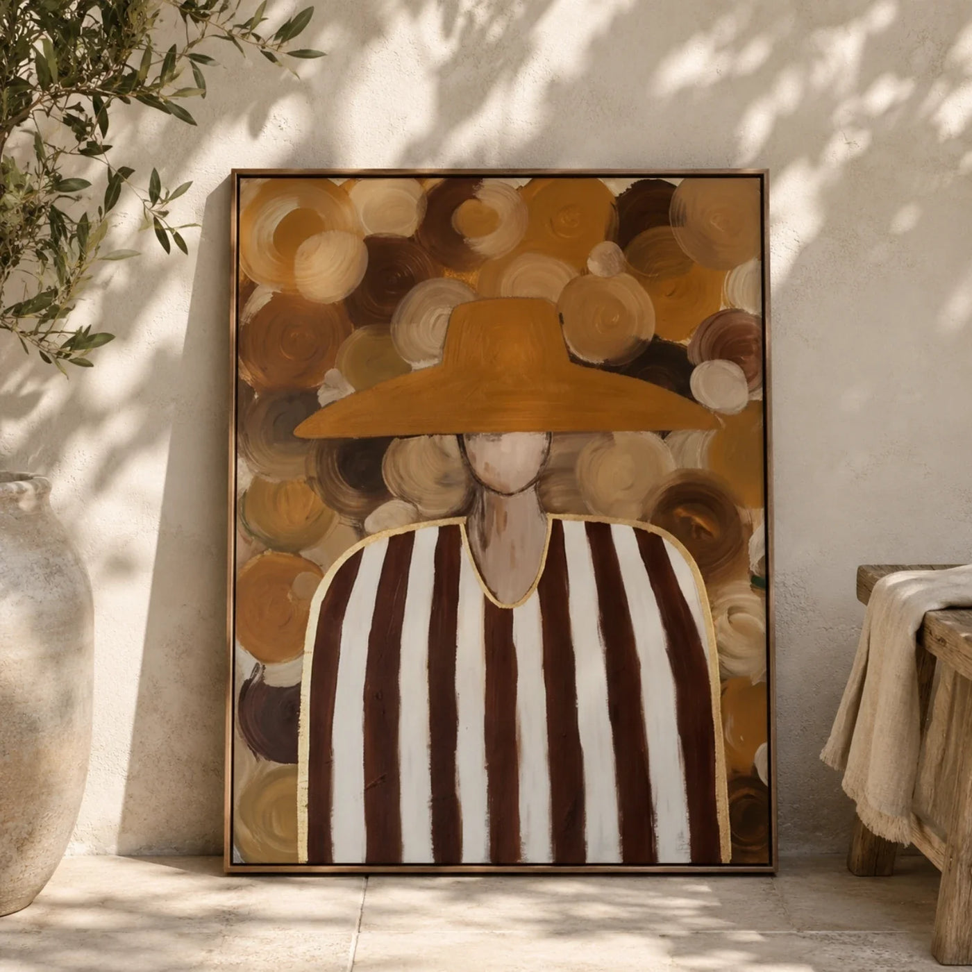 Vintage Americana Art | Swirl Hat Portrait