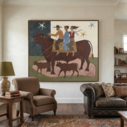 Vintage Americana Art | Cattle Journey