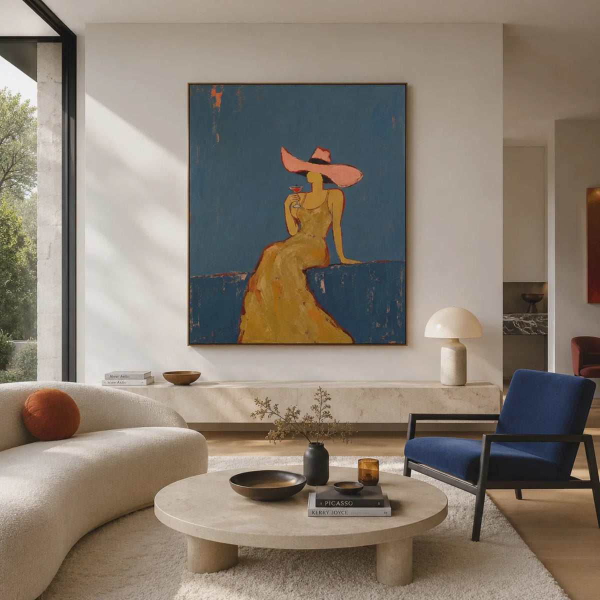 Vintage Americana Art | Azure Hour With Cocktail