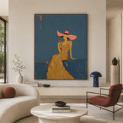 Vintage Americana Art | Azure Hour With Cocktail
