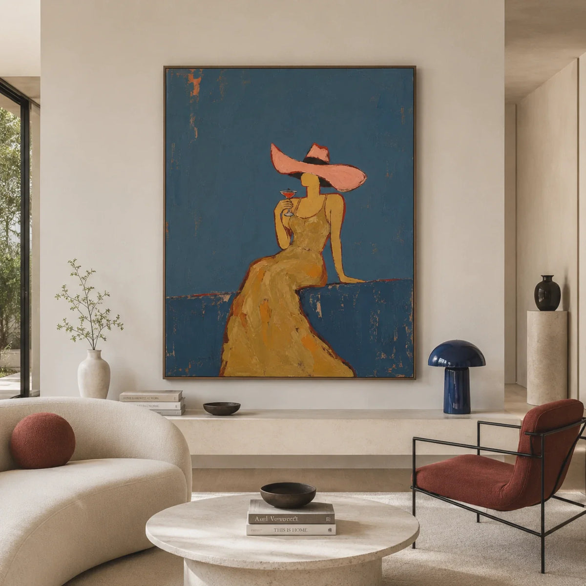 Vintage Americana Art | Azure Hour With Cocktail