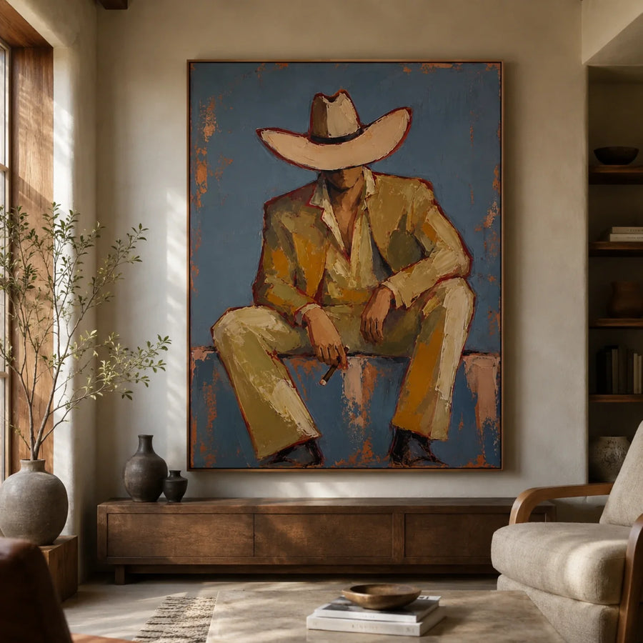 Vintage Americana Art | The Silence Beneath the Brim