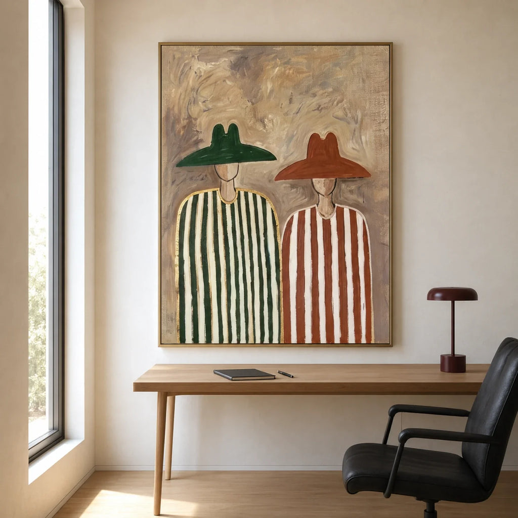 Vintage Americana Art | Two Wanderers In Stripes