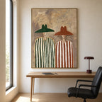 Vintage Americana Art | Two Wanderers In Stripes