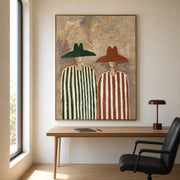 Vintage Americana Art | Two Wanderers In Stripes