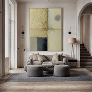 Wabi-Sabi Art | Cracked Neutral Grid