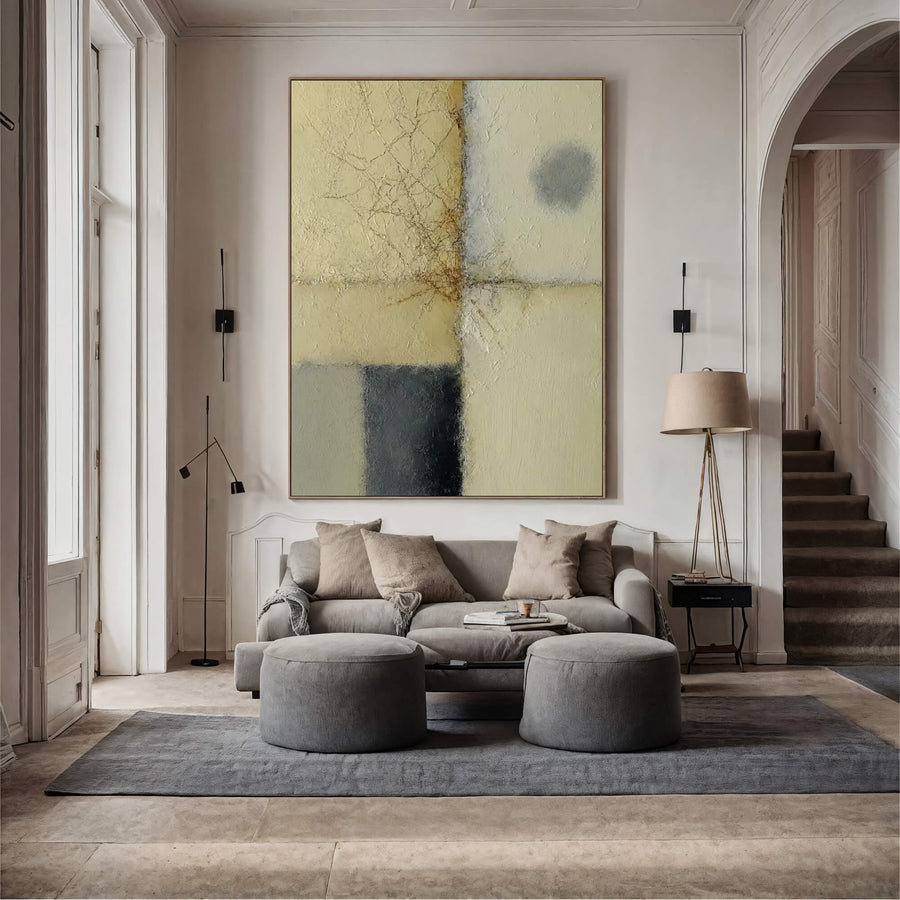 Wabi-Sabi Art | Cracked Neutral Grid
