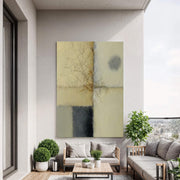 Wabi-Sabi Art | Cracked Neutral Grid